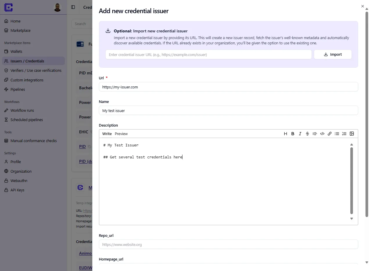Add Issuer