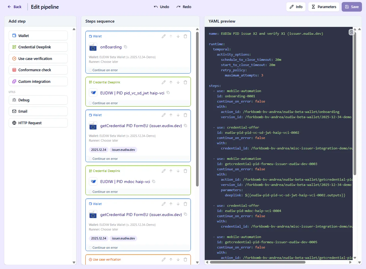 Pipeline editor
