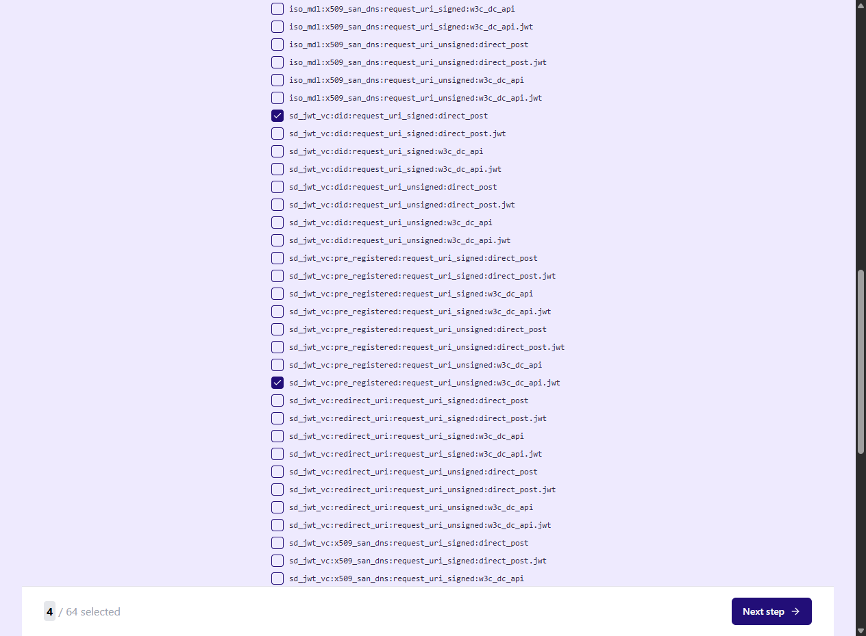 credimiChecksSelectTests